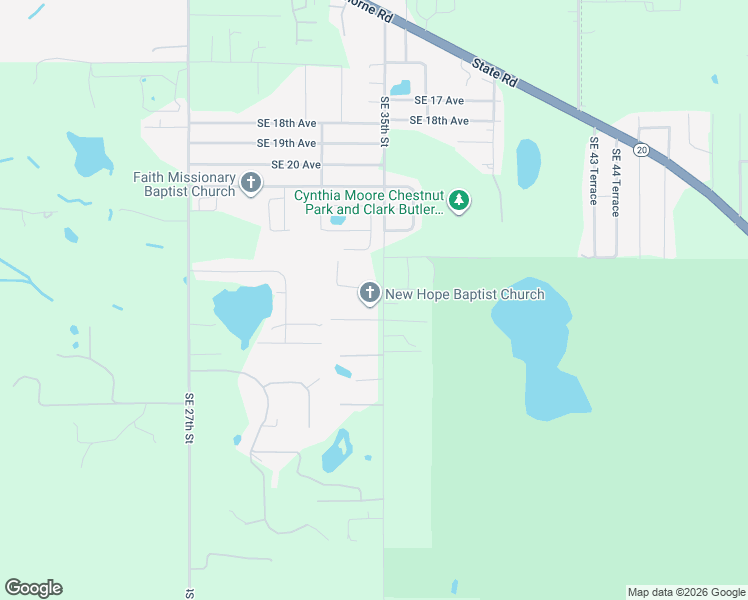 map of restaurants, bars, coffee shops, grocery stores, and more near 2601 Southeast 35th Street in Gainesville