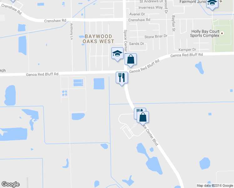 map of restaurants, bars, coffee shops, grocery stores, and more near 11400 Space Center Boulevard in Houston