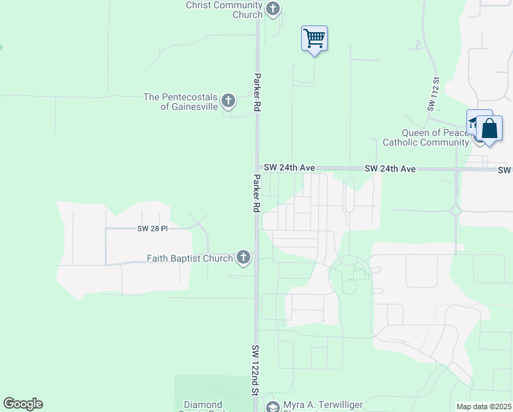 map of restaurants, bars, coffee shops, grocery stores, and more near 2620 Southwest 122nd Street in Archer
