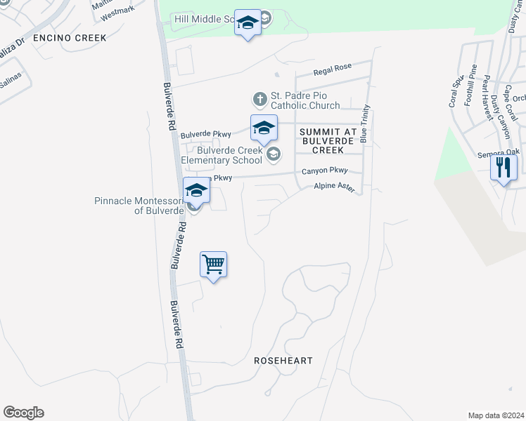 map of restaurants, bars, coffee shops, grocery stores, and more near 3715 Cascade Cove in San Antonio
