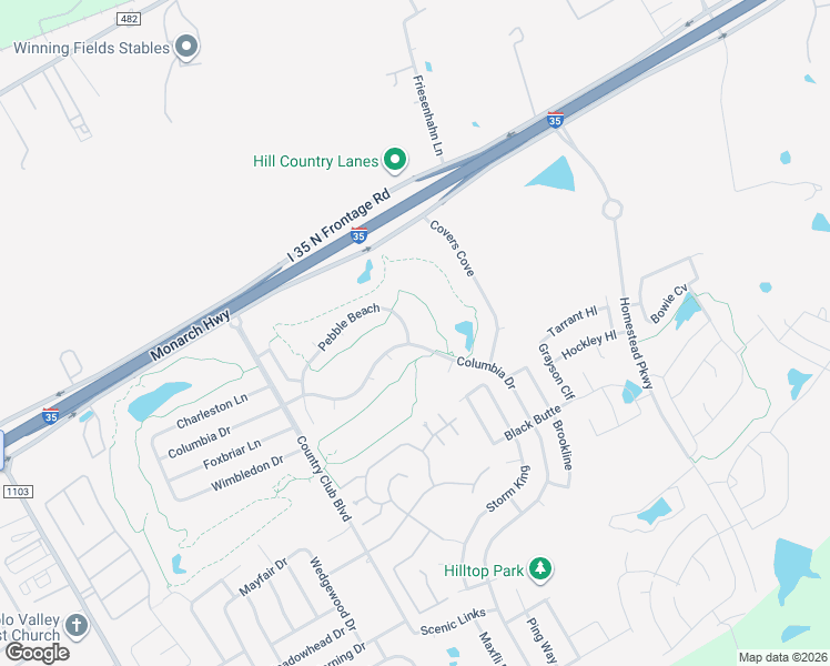 map of restaurants, bars, coffee shops, grocery stores, and more near 3807 Pebble Beach in Cibolo