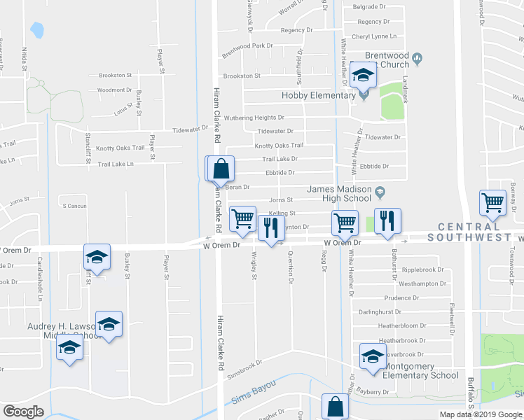 map of restaurants, bars, coffee shops, grocery stores, and more near 4318 Kelling St in Houston
