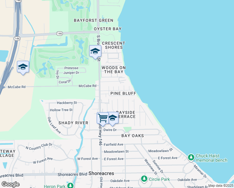 map of restaurants, bars, coffee shops, grocery stores, and more near 210 Pine Bluff Drive in La Porte