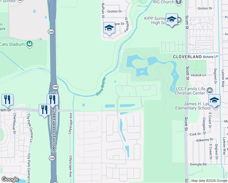 map of restaurants, bars, coffee shops, grocery stores, and more near 12580 Furman Road in Houston
