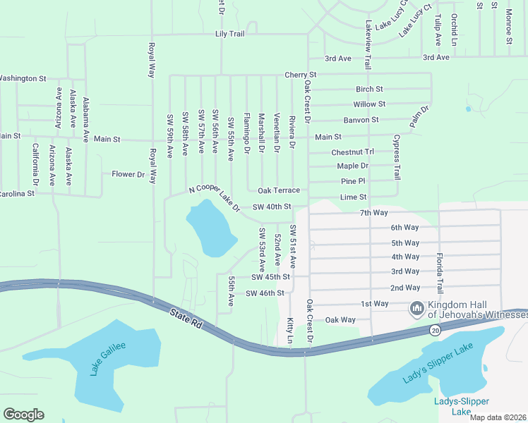 map of restaurants, bars, coffee shops, grocery stores, and more near 120 Southwest 40th Street in Interlachen