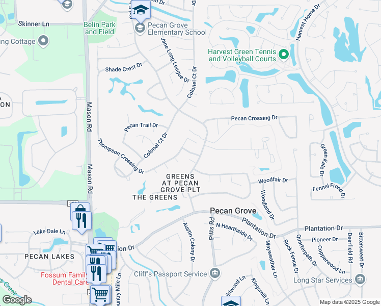 map of restaurants, bars, coffee shops, grocery stores, and more near 2439 Vintage Circle in Richmond