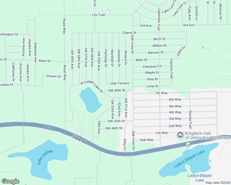 map of restaurants, bars, coffee shops, grocery stores, and more near 120 Southwest 40th Street in Interlachen