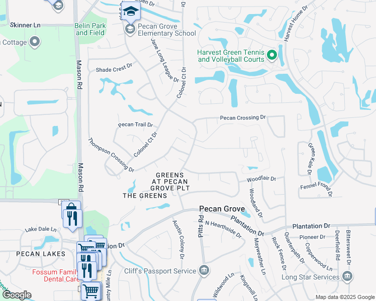 map of restaurants, bars, coffee shops, grocery stores, and more near 2439 Vintage Circle in Richmond