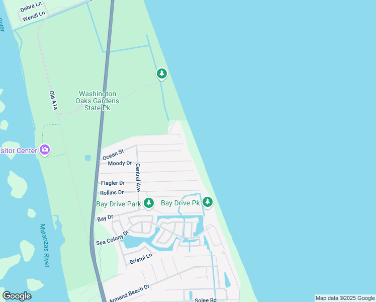 map of restaurants, bars, coffee shops, grocery stores, and more near 60 Seascape Drive in Palm Coast