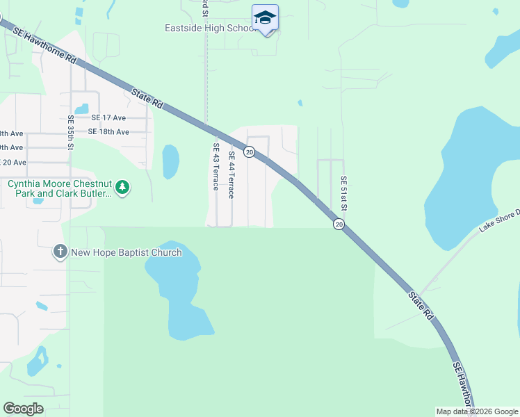 map of restaurants, bars, coffee shops, grocery stores, and more near 2306 Southeast 46 Terrace in Gainesville