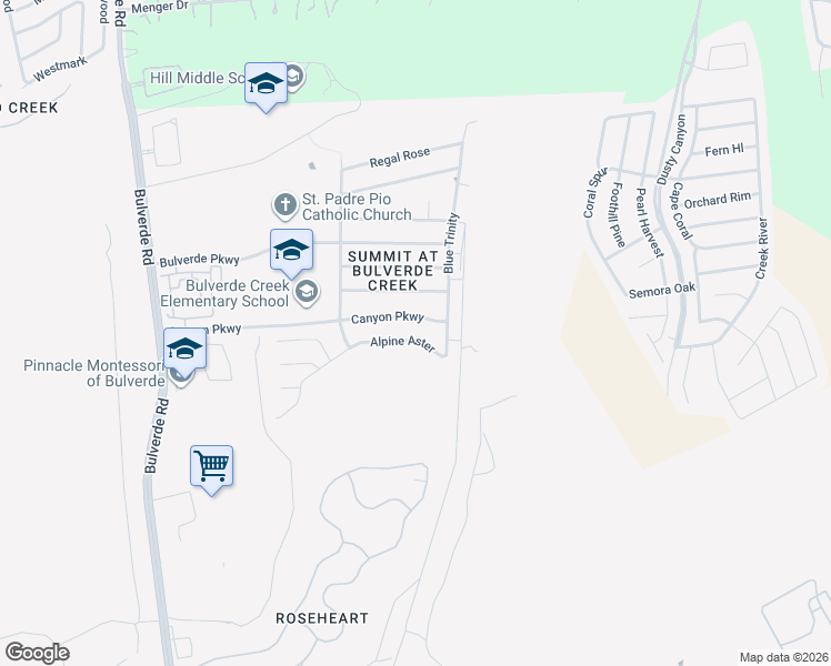 map of restaurants, bars, coffee shops, grocery stores, and more near 3971 Alpine Aster in San Antonio
