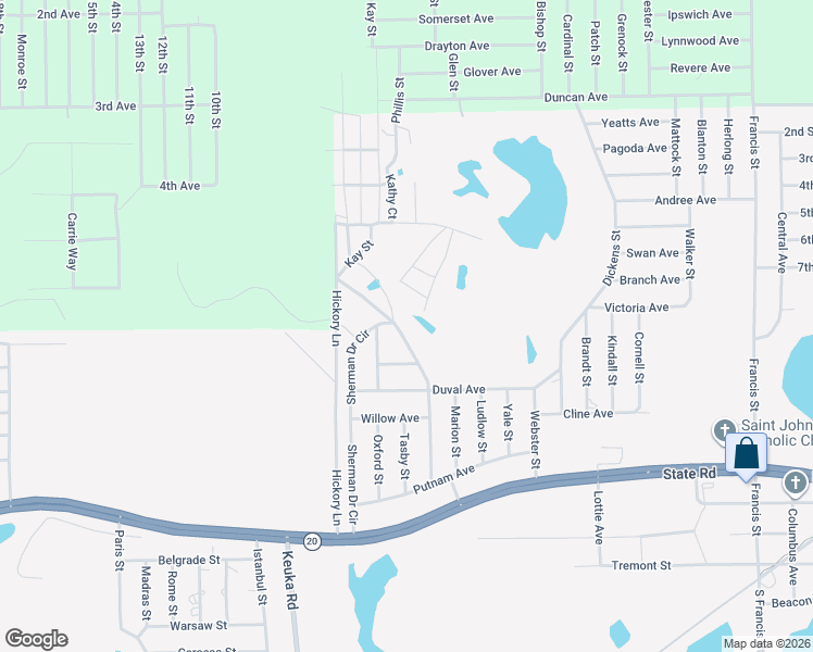 map of restaurants, bars, coffee shops, grocery stores, and more near 185 Sherman Drive Circle in Interlachen