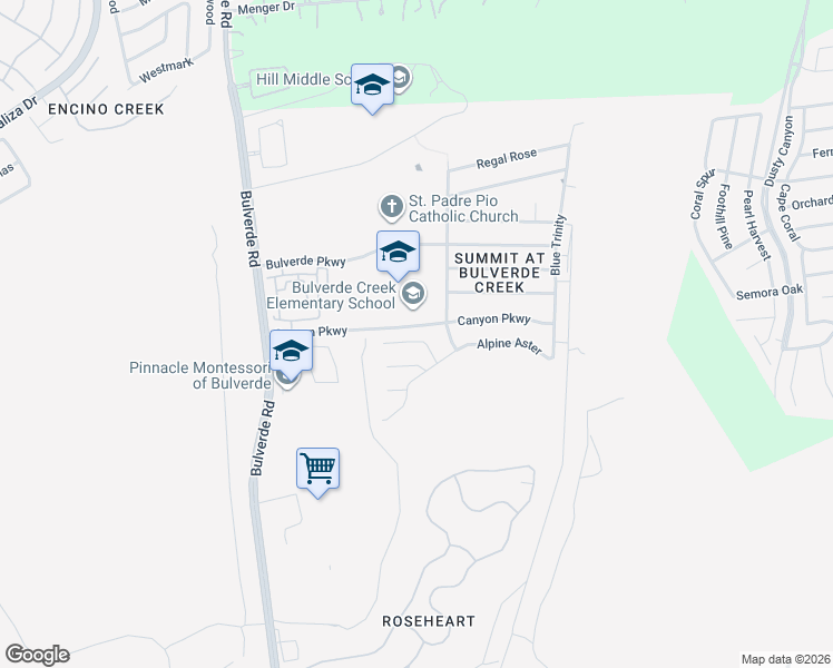 map of restaurants, bars, coffee shops, grocery stores, and more near 3731 Lenten Rose in San Antonio