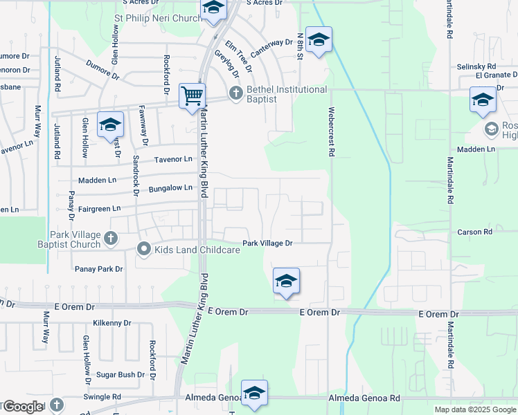 map of restaurants, bars, coffee shops, grocery stores, and more near 11922 Prosperity Point Drive in Houston