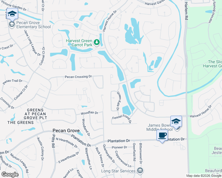 map of restaurants, bars, coffee shops, grocery stores, and more near 2339 Pumpkin Patch Lane in Richmond