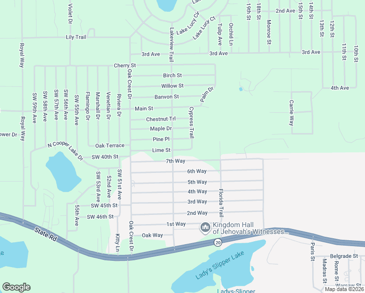 map of restaurants, bars, coffee shops, grocery stores, and more near 242 7th Way in Interlachen