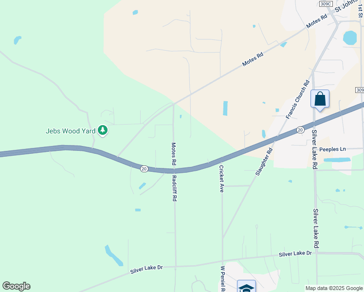 map of restaurants, bars, coffee shops, grocery stores, and more near 230 Motes Road in Palatka