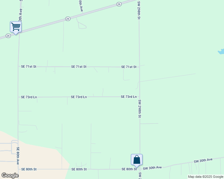 map of restaurants, bars, coffee shops, grocery stores, and more near 8780 Southeast 73rd Lane in Newberry