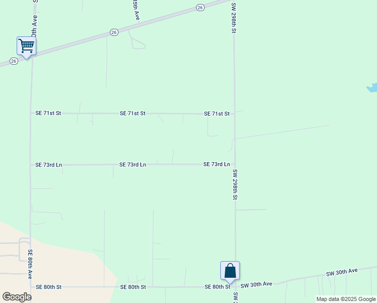 map of restaurants, bars, coffee shops, grocery stores, and more near 8780 Southeast 73rd Lane in Newberry