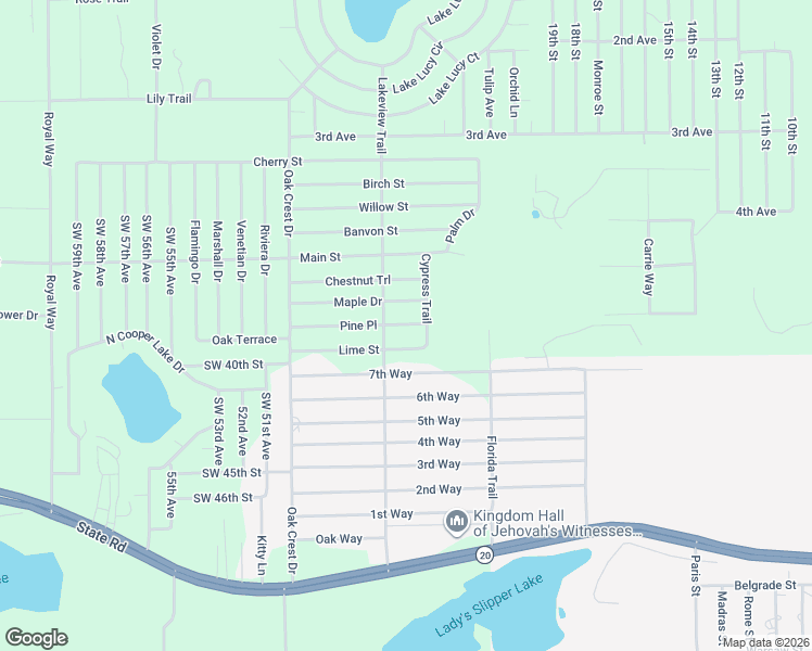 map of restaurants, bars, coffee shops, grocery stores, and more near Maple Drive in Interlachen