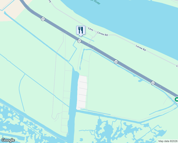 map of restaurants, bars, coffee shops, grocery stores, and more near 312 Myrtle Grove Road in Port Sulphur