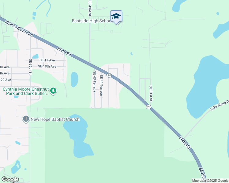 map of restaurants, bars, coffee shops, grocery stores, and more near 2110 Southeast 46 Terrace in Gainesville