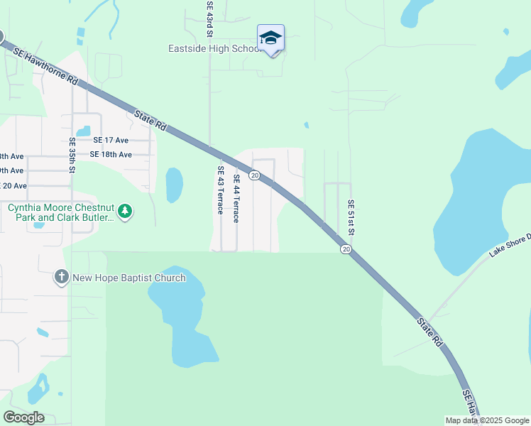 map of restaurants, bars, coffee shops, grocery stores, and more near 2110 Southeast 46 Terrace in Gainesville