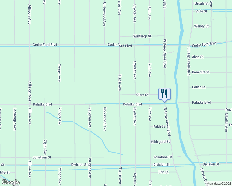 map of restaurants, bars, coffee shops, grocery stores, and more near 10545 Turpin Avenue in Hastings
