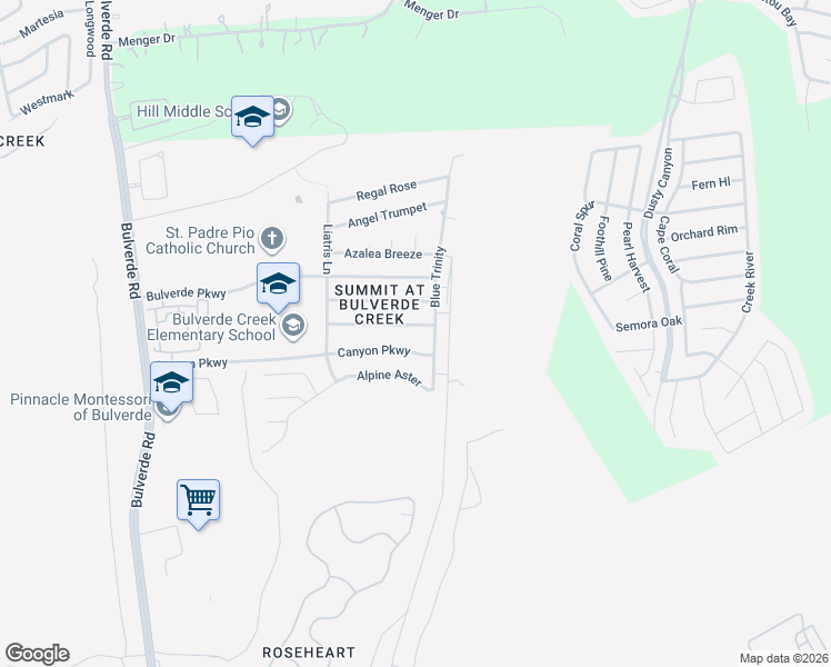 map of restaurants, bars, coffee shops, grocery stores, and more near 4019 Privet Place in San Antonio