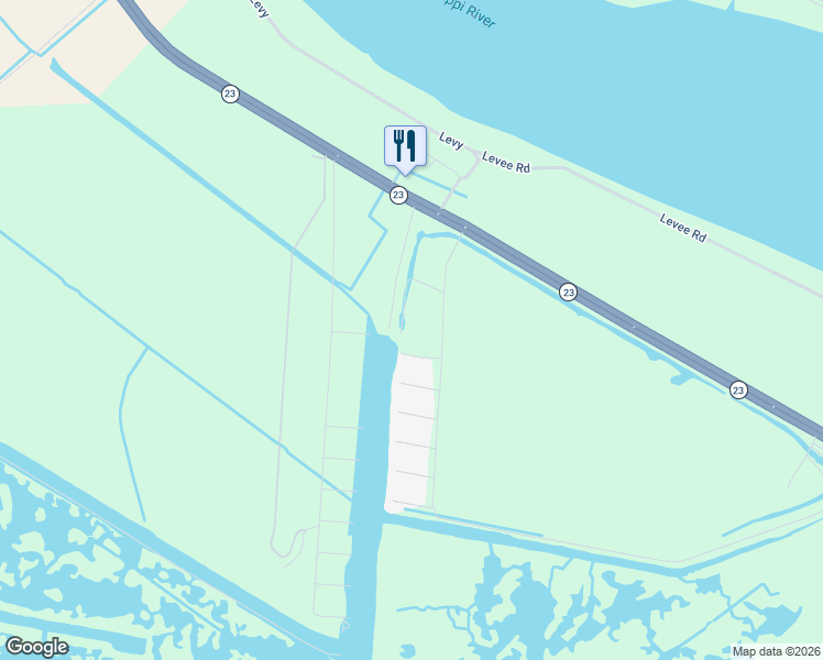 map of restaurants, bars, coffee shops, grocery stores, and more near 373 Larusite Lane in Port Sulphur