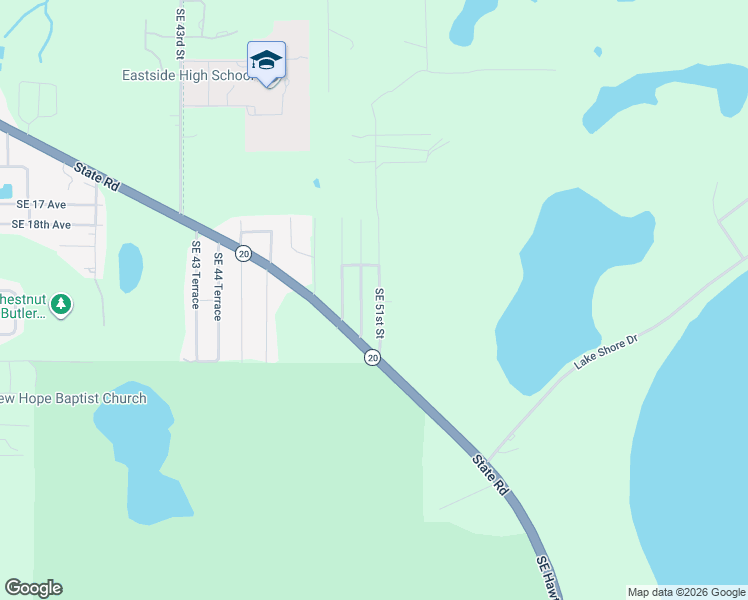 map of restaurants, bars, coffee shops, grocery stores, and more near 2109 Southeast 50th Street in Gainesville