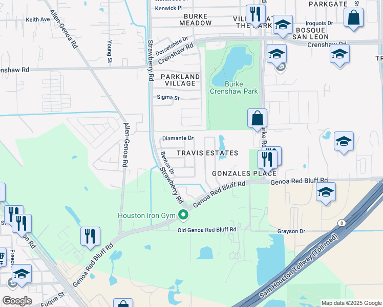 map of restaurants, bars, coffee shops, grocery stores, and more near 5212 Camarosa Drive in Pasadena