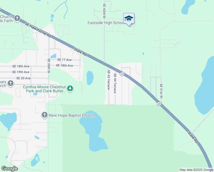 map of restaurants, bars, coffee shops, grocery stores, and more near 2110 Southeast 43 Terrace in Gainesville