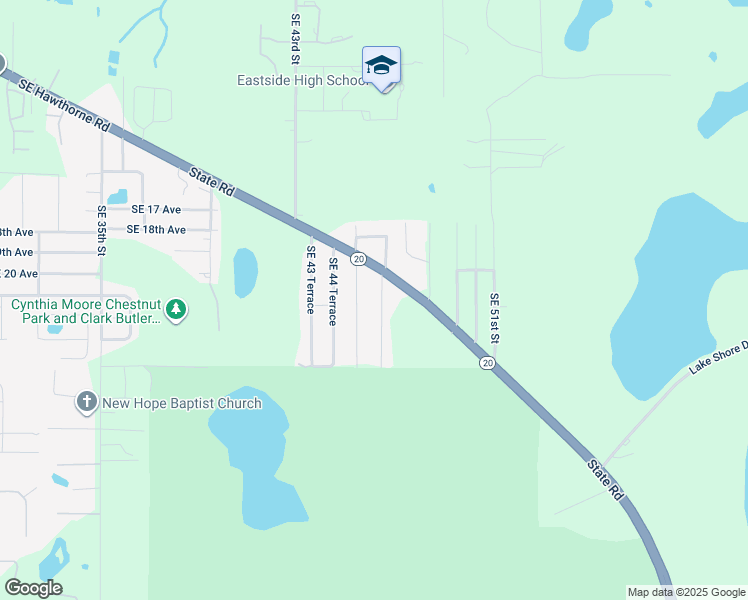 map of restaurants, bars, coffee shops, grocery stores, and more near 2110 Southeast 46 Terrace in Gainesville