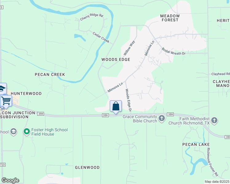 map of restaurants, bars, coffee shops, grocery stores, and more near 5615 Mimosa Lane in Richmond
