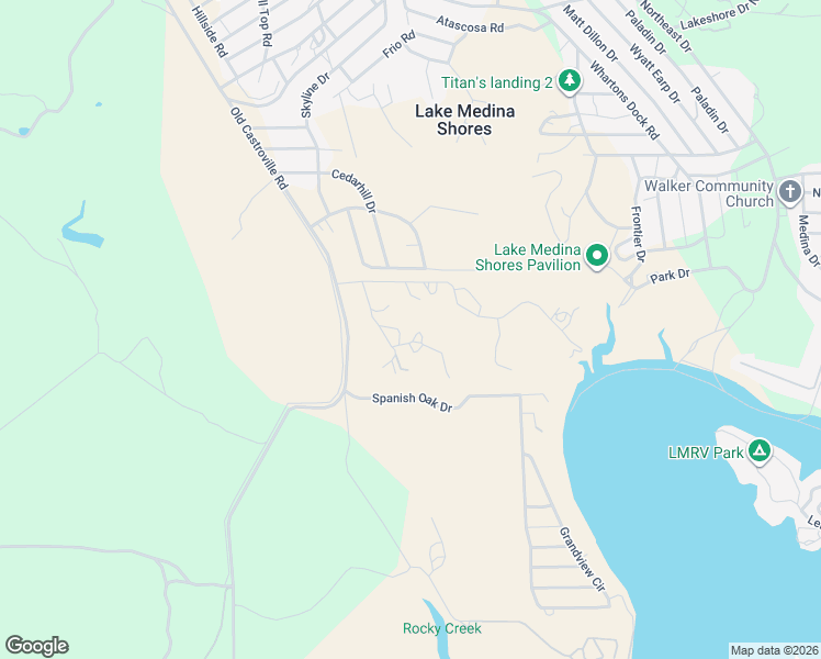 map of restaurants, bars, coffee shops, grocery stores, and more near 135 Water Point in Bandera