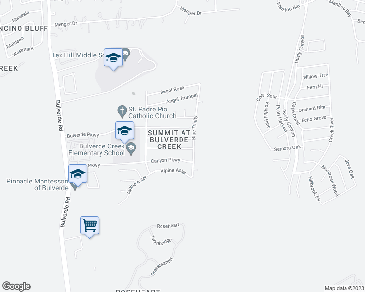 map of restaurants, bars, coffee shops, grocery stores, and more near 4031 Privet Place in San Antonio