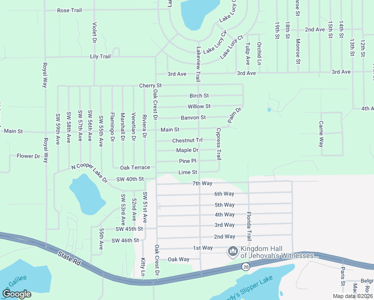 map of restaurants, bars, coffee shops, grocery stores, and more near Maple Drive in Putnam County