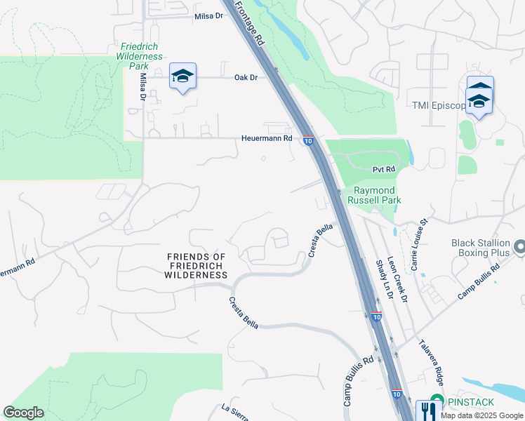 map of restaurants, bars, coffee shops, grocery stores, and more near 6819 Bella Verso in San Antonio