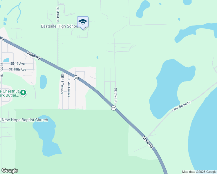 map of restaurants, bars, coffee shops, grocery stores, and more near 2109 Southeast 50th Street in Gainesville