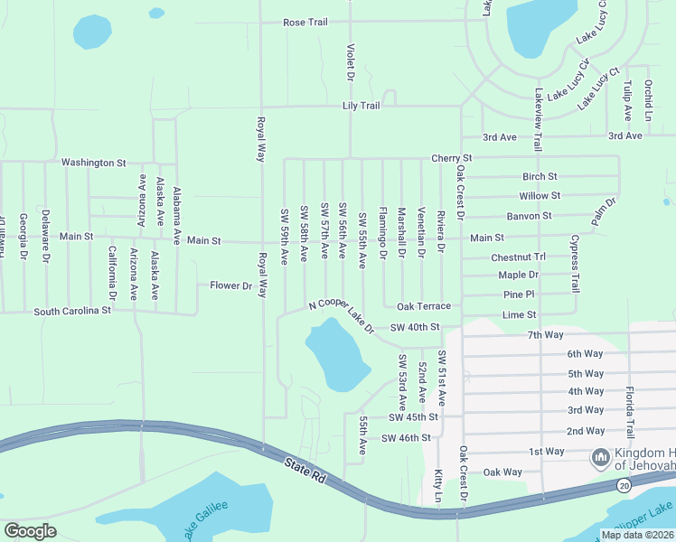 map of restaurants, bars, coffee shops, grocery stores, and more near 216 Southwest 56th Avenue in Interlachen