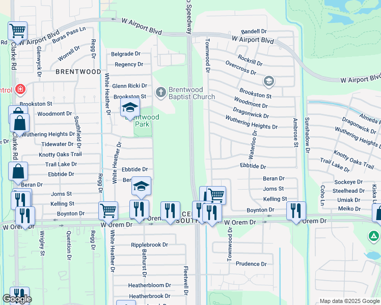 map of restaurants, bars, coffee shops, grocery stores, and more near Buffalo Speedway in Houston