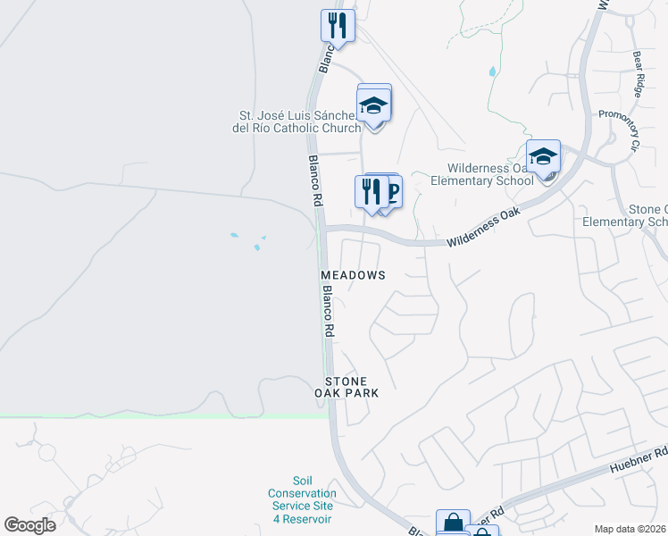 map of restaurants, bars, coffee shops, grocery stores, and more near in San Antonio