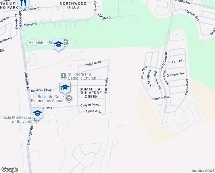 map of restaurants, bars, coffee shops, grocery stores, and more near 20718 Blue Trinity in San Antonio