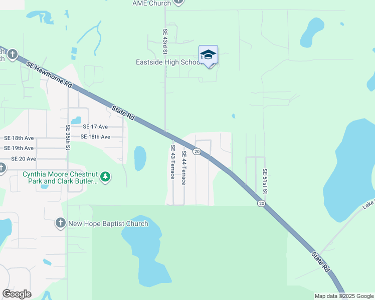 map of restaurants, bars, coffee shops, grocery stores, and more near 1909 Southeast 44 Terrace in Gainesville