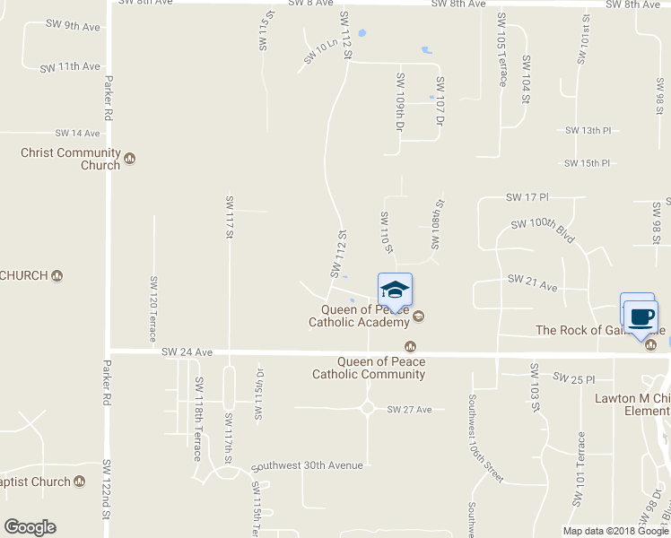 map of restaurants, bars, coffee shops, grocery stores, and more near 1984 Southwest 112 Street in Gainesville