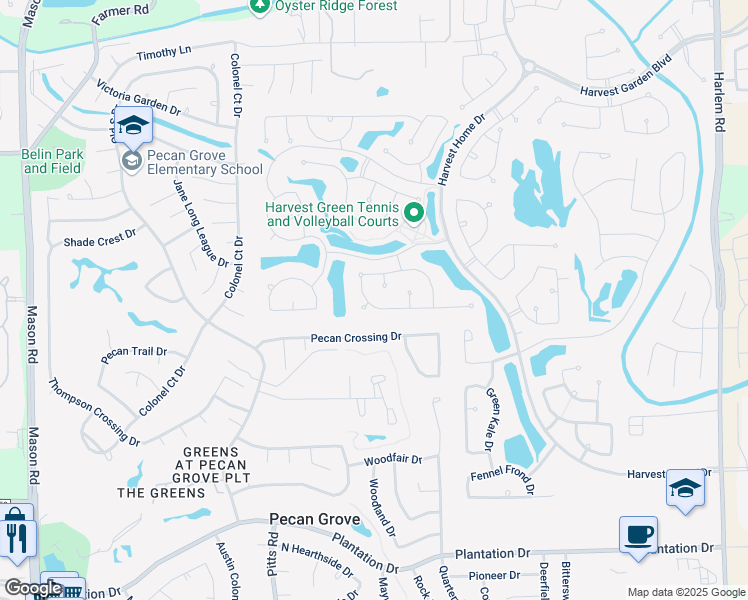 map of restaurants, bars, coffee shops, grocery stores, and more near 1318 Sweet Dumpling Drive in Richmond