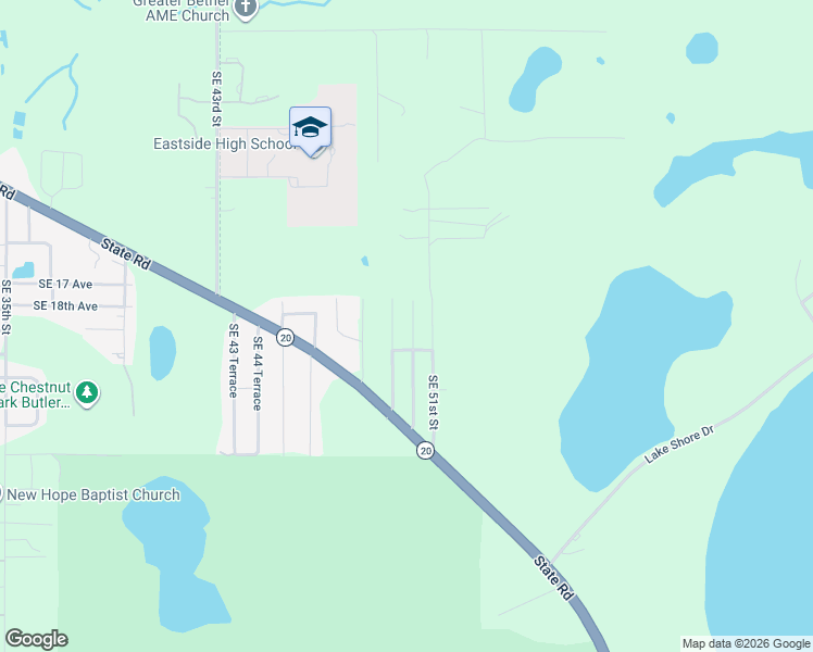 map of restaurants, bars, coffee shops, grocery stores, and more near 1826 Southeast 50th Street in Gainesville