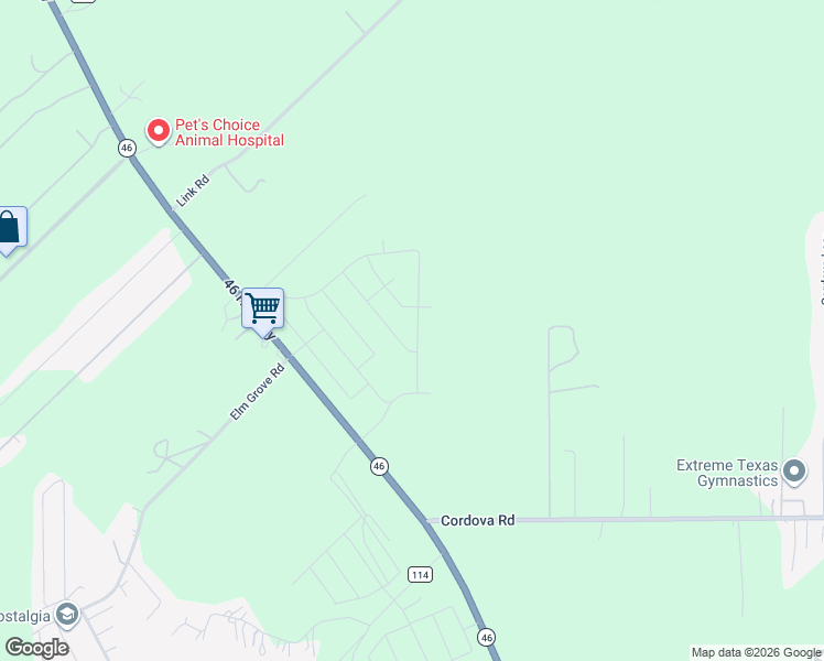 map of restaurants, bars, coffee shops, grocery stores, and more near 4149 Texas 46 in Seguin