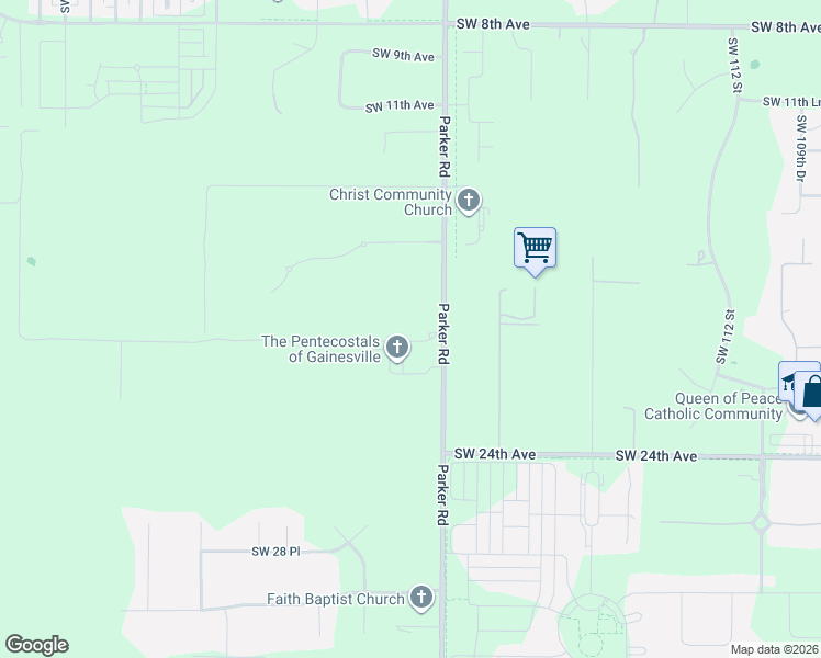 map of restaurants, bars, coffee shops, grocery stores, and more near 1816 Southwest 122nd Street in Gainesville